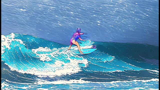 Gnarly Collab: Surfer @mari.salles_, AI Digital Art @jmmmmmmmmmp, Music Singela @lea_blua, original images @itamarguima